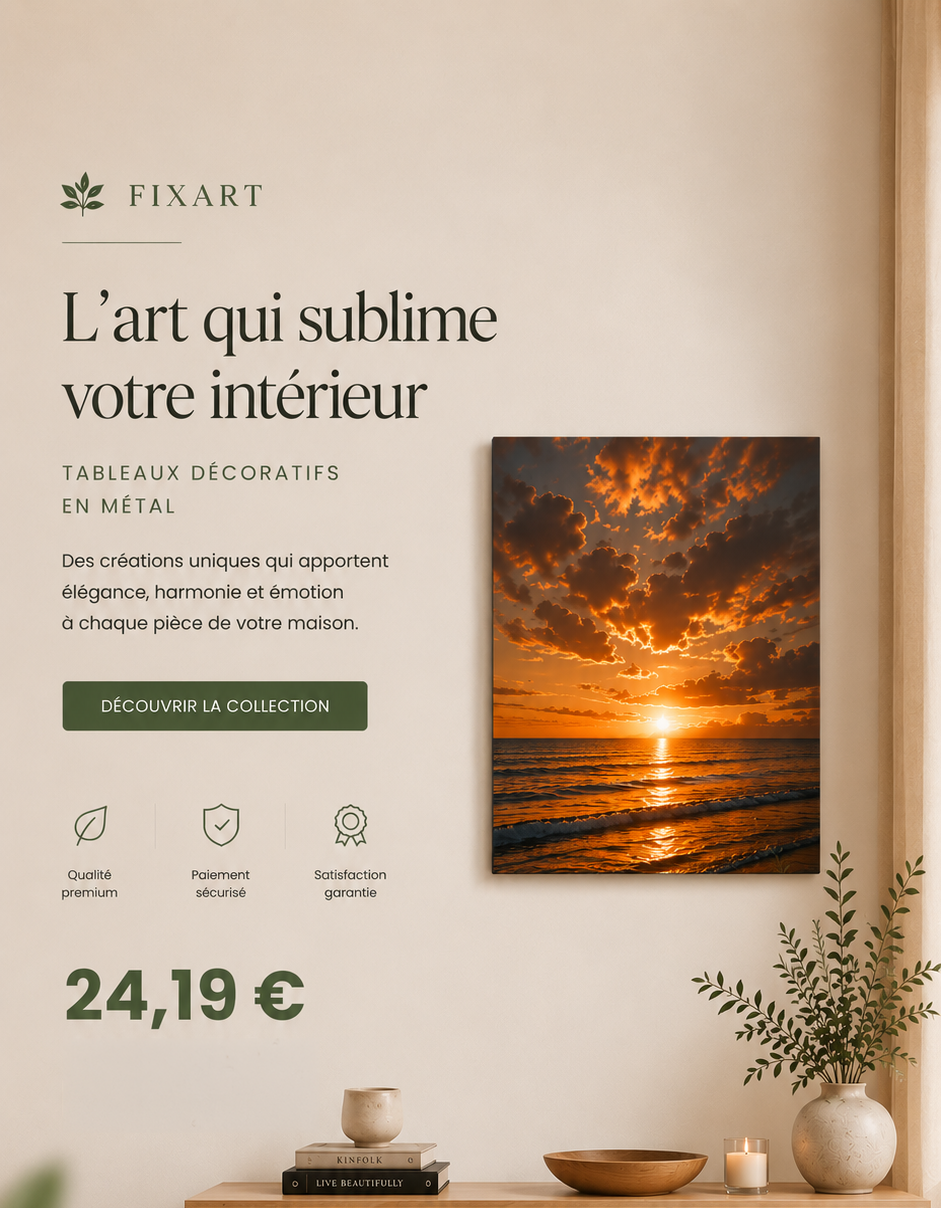 FixArt – Tableau métallique moderne à prix accessible